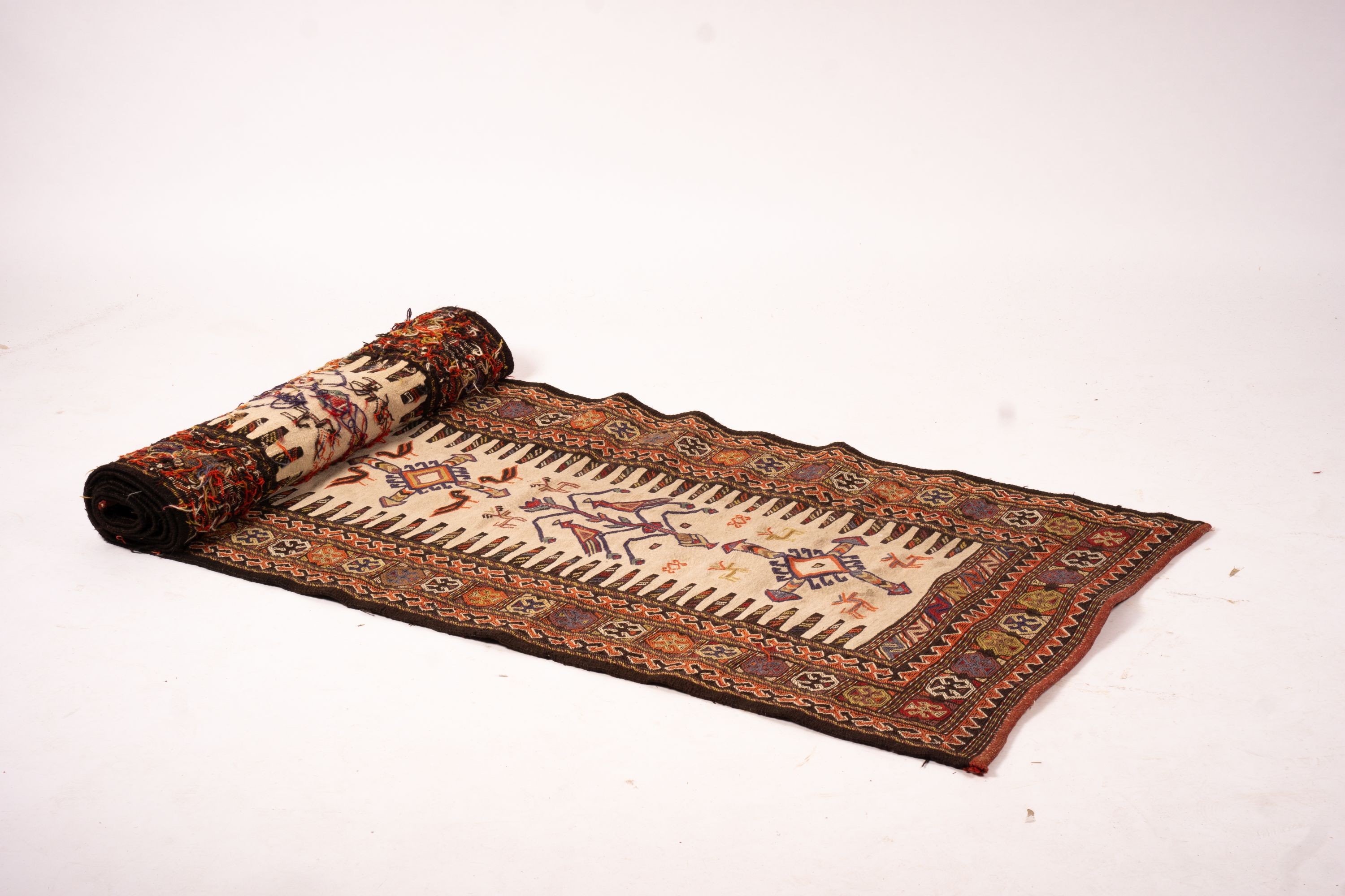 An Anatolian flatweave runner, 380 x 85cm